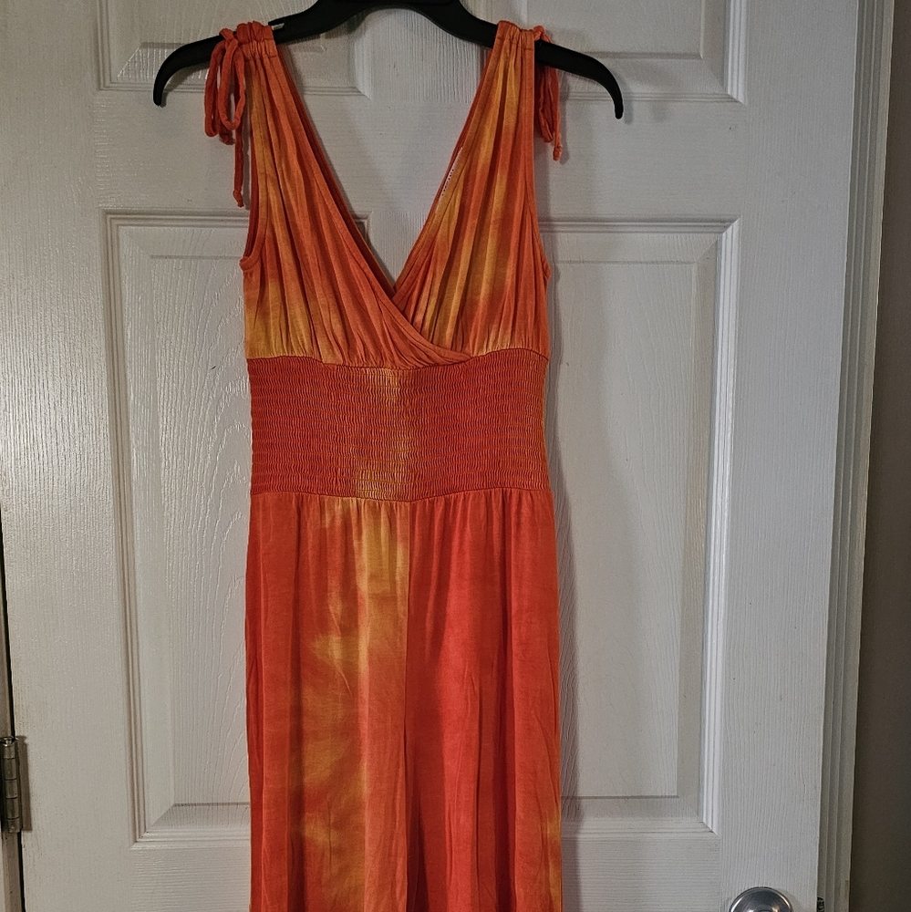 VENUS Orange Tie-Dye Jumpsuit